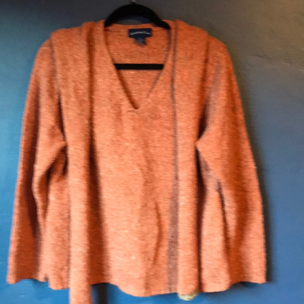 Charter Club orange thick sweater with detachable scarf.
